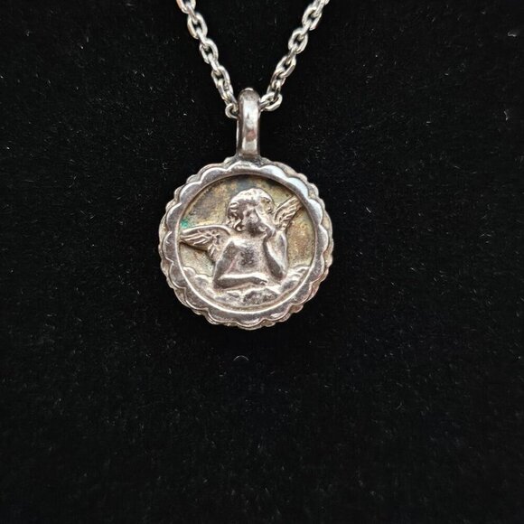 Mariana Guardian Angel Rhodium Pendant Swarovski Crystal Necklace - Picture 6 of 8